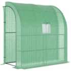Outsunny Walk-in Lean To Wall Greenhouse With window & door 200Lx 100W X 213Hcm - Green