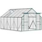Outsunny 8X12Ft Polycarbonate Walk-in Greenhouse Outdoor With Double Sliding Door