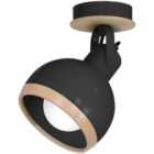 Milagro Wall Lamp Oval Black 1 x E27