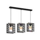 Milagro Pendant Lamp Theo 3 x E27 Black / Grey