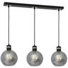 Milagro Triple Pendant Lamp Bar Omega Black / Gold 3 x E27