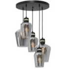 Milagro Pendant Lamp Richmond Black / Gold 5 x E27 Circle