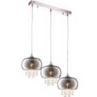 Milagro Triple Pendant Lamp Bar Starlight 3 x E14 Chrome