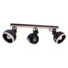 Milagro Ceiling Lamp Oval Black Bar 3 x E27