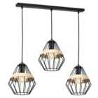 Milagro Pendant Lamp Cliff Black 3 x E27