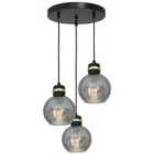 Milagro Triple Pendant Lamp Omega Black / Gold 3 x E27