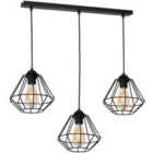 Milagro Pendant Lamp Colin Black 3 x E27