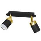 Milagro Ceiling Lamp Joker Black/Gold 2 x GU10