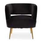 Boutique Black Velvet Accent Chair