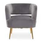 Boutique Grey Velvet Accent Chair