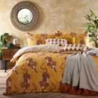 Furn. Tibetan Tiger King Duvet Cover Set Cotton Mustard