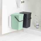 Brabantia Sort & Go Built-in Bin 2 x 12L - Jade Green/Grey