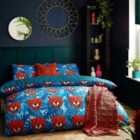 Furn. Untamed King Duvet Cover Set Cotton Blue