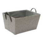 Jvl Silva Rectangular Fabric Storage Box With Handles, Grey