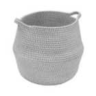 Jvl Edison Round Belly Cotton Rope Storage, Large, Grey
