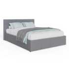 GFW Side Lift Small Double Ottoman Grey PU Bed