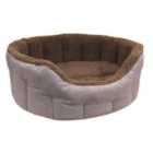P&l Superior Pet Beds Ltd Medium Drop Fronted Bolster Style Pet Bed - Light Brown & Mushroom