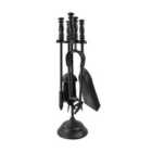 JVL Belvoir 5-Piece Fireside Companion Tool Set - Black