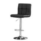 Heartlands Furniture Cubik Adjustable Height Bar Stool Pair Chrome and Black