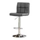 Heartlands Furniture Cubik Adjustable Height Bar Stool Pair Chrome and Grey