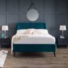 Frida Curved Velvet Bed Double Teal