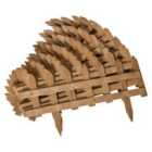 Outsunny Pack Of 12 Wooden Plant Border Fence Garden Fixed Picket Fence Brown