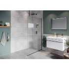Hadleigh 8mm Matt Anthracite Frameless Wetroom Screen with Ceiling Arm - 1100mm