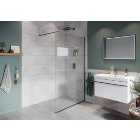 Hadleigh 8mm Matt Anthracite Frameless Wetroom Screen with Wall Arm - 800mm