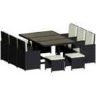 Garden Vida Garden Furinture Cuba 10 Seater Rattan Set - Black