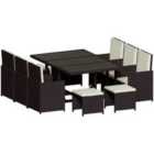 Garden Vida Garden Furinture Cuba 10 Seater Rattan Set - Brown