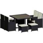 Garden Vida Garden Furinture Cuba 8 Seater Rattan Set - Black