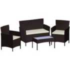 Garden Vida Garden Furinture Kendal 4 Piece Rattan Set - Brown