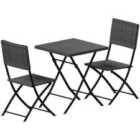 Garden Vida Capri 2 Seater Rattan Bistro Set - Grey