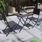 Garden Vida Capri 2 Seater Rattan Bistro Set - Black