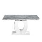 Neptune Medium Marble Effect Grey/White Dining Table