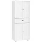 HOMCOM Tall Kitchen Storage Cabinet Cupboard With 1 Drawer White