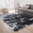Serdim Rugs California Twotone Shaggy Rugs 80 X 150cm Dark Grey