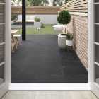Lava Black Glazed Outdoor Porcelain Paving Tile - 600 x 900 x 20mm - Pack of 2