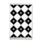 Rozi Blanc And Noir Kilim Rug (Double-Sided) Black And White 150 x 100cm