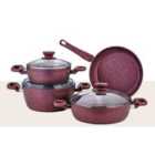 Rozi Defne Collection 7-piece Non-stick Granite Cookware Set - Purple