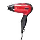 Red Hot 37070 Compact Travel 1200W Hair Dryer - Red