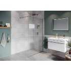 Hadleigh 8mm Brushed Nickel Frameless Wetroom Screen with Wall Arm - 900mm