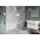 Hadleigh 8mm Brushed Bronze Frameless Wetroom Screen with Ceiling Arm - 900mm