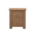 Solid Oak 2 Drawer Bedside Table Smoked Oak
