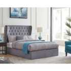 Holway 4Ft 6 Double Grey Velvet Ottoman Bed Frame