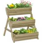 Outsunny 3 Tier Raised Garden Bed Wooden Elevated Planter Box Kit - Green