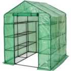 Tectake 401860 Greenhouse w/ Tarpaulin And Shelving - Green