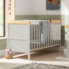 Tutti Bambini Rio Cot Bed With Cot Top Changer & Mattress Dove Grey/Oak
