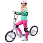HOMCOM Kids Push Scooter Children Stunt Scooter With 16'' Eva Tyres Pink