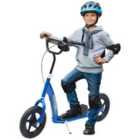 HOMCOM Push Scooter Teen Kids Stunt Bike Ride On With 12'' Eva Tyres Blue